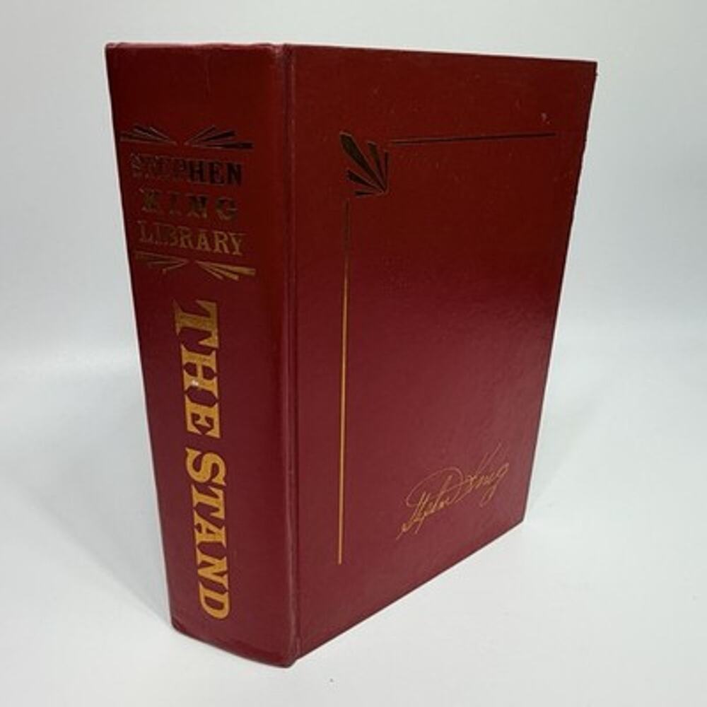 THE STAND by Stephen King Library Edition Red Leather-Bound Hardcover 1990
